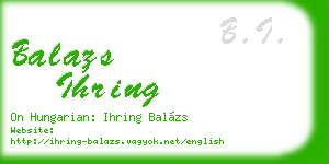 balazs ihring business card