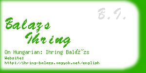 balazs ihring business card